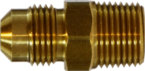 Midland Metal 10257 Adapter, 1/4 in Male Flared x 3/8 in Male NPTF, Brass