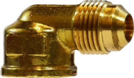 Midland Metal 10329 90 deg Elbow, 5/8 in Male Flared x 3/4 in FNPTF, Brass