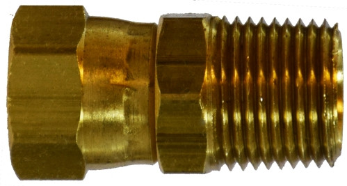 Midland Metal 28753 Straight Swivel Adapter, 3/8 in Female 37 deg JIC x 1/4 in MIP, Brass