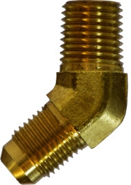 Midland Metal 28742F 45 deg Elbow, 3/4 in 37 deg Male JIC Flared x 3/4 in MPT, Brass
