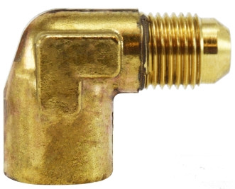 Midland Metal 28974 Elbow, 1/4 in Male 37 deg JIC x 1/4 in FIP, Brass