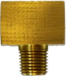 Midland Metal 12101 Branch Tee, 1/4 in Inverted Flared x 1/4 in Inverted Flared x 1/8 in MNPTF, Brass
