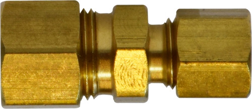 Midland Metal 18080 Reducing Union, 3/8 in Compression x 5/16 in Compression, Brass