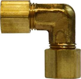 Midland Metal 18123 90 deg Union Elbow, 3/16 in Compression x 3/16 in Compression, Brass