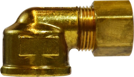 Midland Metal 18265 90 deg Elbow, 5/8 in Compression x 3/4 in FNPTF, Brass