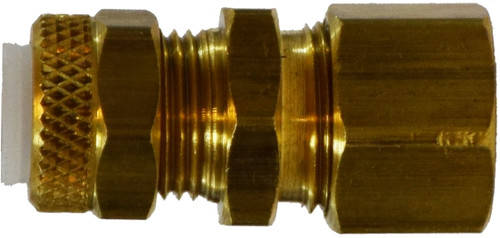 Midland Metal Poly-Flo 20237 Union, 3/8 in Tube OD x 3/8 in Compression, Brass