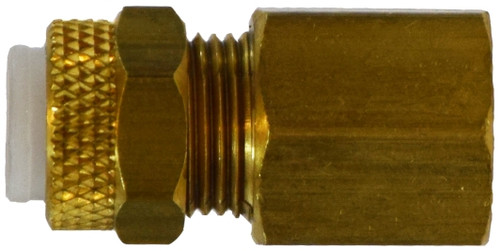 Midland Metal Poly-Flo 20259 Adapter, 1/4 in Tube OD x 1/8 in FNPTF, Brass