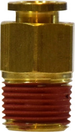 Midland Metal 20051 Straight Connector with Gasket, 3/16 in Push-In x #10 MIP, Brass