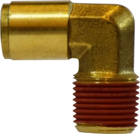 Midland Metal 20074 90 deg Fixed Elbow, 1/2 in Tube OD x 1/4 in Male NPTF, Brass