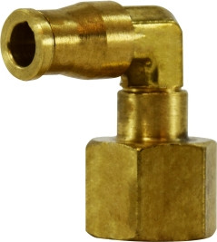 Midland Metal 20090S Swivel Elbow, 1/4 in Push-In Tube x 1/4 in FNPTF, Brass