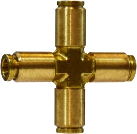 Midland Metal 20142 Cross, 1/4 in Push-In Tube x 1/4 in Push-In Tube x 1/4 in Push-In Tube x 1/4 in Push-In Tube