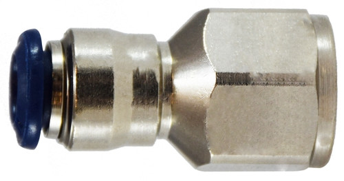Midland Metal 20032N Straight Connector, 1/8 in Tube OD x 1/8 in FNPTF, Brass, Nickel-Plated