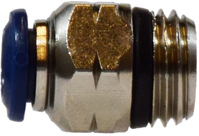 Midland Metal 20023N Straight Adapter, 1/8 in Push-In x 1/4 in MNPT Global, Brass, Nickel-Plated