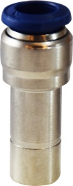 Midland Metal 20511N Reducer, 1/4 in Push-In Tube x 5/32 in Push-In Tube, Brass, Nickel-Plated