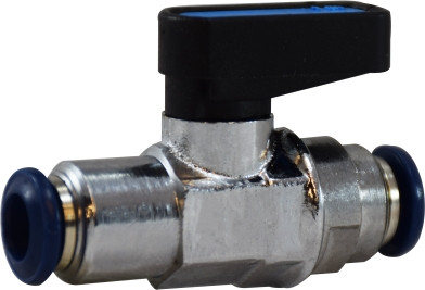 Midland Metal 28401 Mini Ball Valve, 1/4 in Nominal, Push-Fit x Push-Fit, 250 psi Pressure, Brass Body