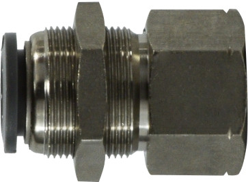 Midland Metal 20176C Bulkhead Connector, 1/2 in Push-In x 3/8 in FIP, Composite