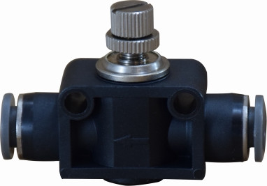 Midland Metal 20489C In-Line Needle Valve, 3/8 in Nominal, Push-In, 0 to 150 psi Pressure, Brass Body