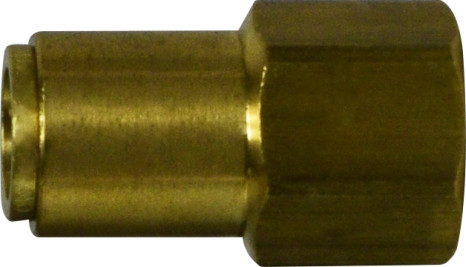 Midland Metal 660402 Straight Connector, 1/4 in Tube OD x 1/8 in FNPTF, Brass