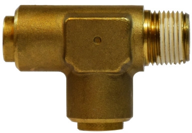 Midland Metal 710606 Run Tee, 3/8 in Tube OD x 3/8 in MIP x 3/8 in Tube OD, Brass