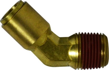 Midland Metal 540604 45 deg Elbow, 3/8 in Tube OD x 1/4 in MPT, Brass