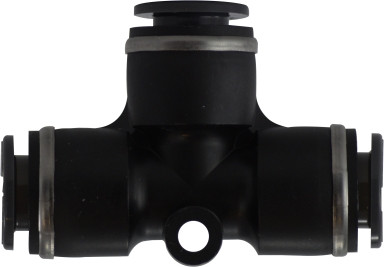 Midland Metal 640400C Union Tee, 1/4 in Push-In Tube x 1/4 in Push-In Tube x 1/4 in Push-In Tube, Composite