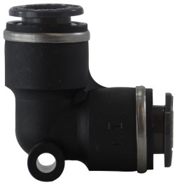Midland Metal 650400C 90 deg Union Elbow, 1/4 in Push-In x 1/4 in Push-In, Composite