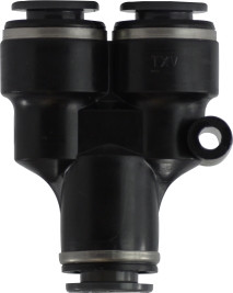 Midland Metal 620553C Union Wye, 1/4 in Push-In Tube x 1/4 in Push-In Tube x 1/4 in Push-In Tube, Composite