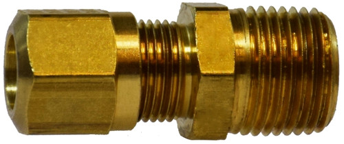 Midland Metal 38078 Adapter, 3/8 in Tube OD x 3/8 in Male NPTF, Brass