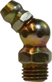 Midland Metal 36176 45 deg Ball Check, 45 deg, M8 x 1 Thread, Metric Thread, 9 mm Hex, Steel, 21 mm OAL