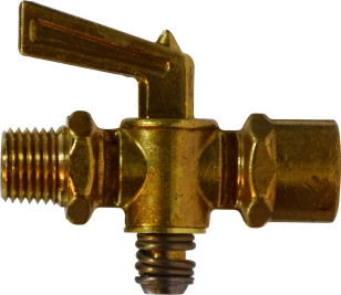 Midland Metal 46069 Shut-Off Cock, 1/4 in Nominal Pipe, MIP x FIP, Brass Body