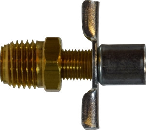 Midland Metal 46084 Drain Cock with External Seat and Spout, 1/4 in Nominal Pipe, MIP, Brass Body