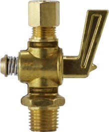Midland Metal 46132 Shut-Off Cock, 5/16 x 1/8 in Nominal, Male Compression x MIP, Forged Brass Body