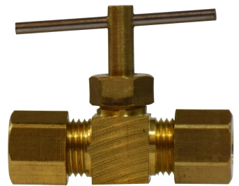 Midland Metal 46020 Needle Valve, 3/16 in Nominal, Compression, 150 psi Pressure, Brass Body