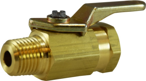 Midland Metal 46443 Miniature Ball Valve, 1/4 in Nominal, MNPT x FNPT, 2 -Port/Way, 250 psi Pressure