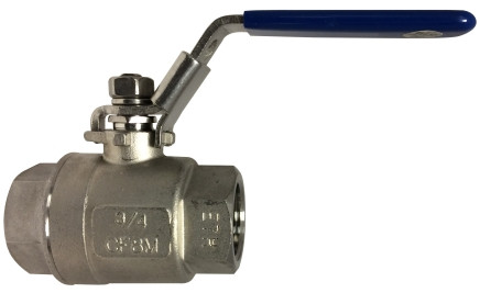 Midland Metal 949168 1000 PSI Two Piece Full Port Ball Valve, Stainless Steel Ball Valves, 2 2Pc 316Ss Ball Vlv, Valves