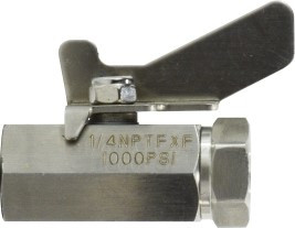 Midland Metal 46924SS Miniature Ball Valve, 1/2 in Nominal, FIP x FIP, 1000 psi WOG Pressure