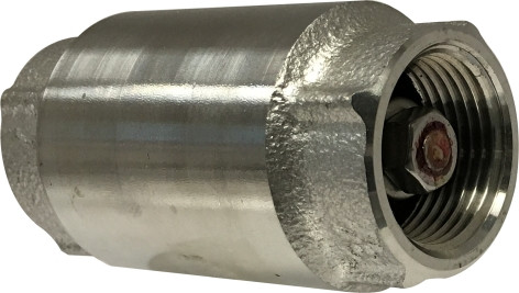 Midland Metal 949430 Inline Check Valve, 1/2 in Nominal, FPT x FPT, 304 Stainless Steel Body, Import