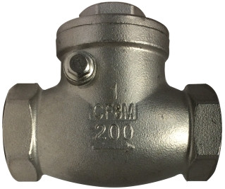 Midland Metal 949354 Swing Check Valve, 3/4 in Nominal, FPT, CF8M 316 Stainless Steel Body, Import