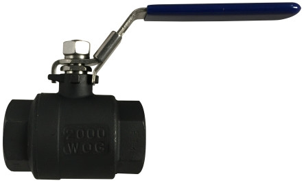Midland Metal 949117 2-Piece Ball Valve, 1-1/2 in Nominal, FPT x FPT, 2000 psi WOG Pressure
