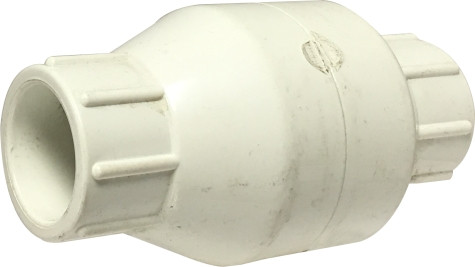 Midland Metal 940328 Glue In-Line Spring Check Valve, 1-1/4 in Nominal, Slip x Slip, PVC Body, Domestic