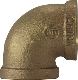 Midland Metal 44100 90 deg Elbow, 1/8 in FPT x 1/8 in FPT, Bronze