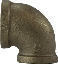 Midland Metal 44140LF 90 deg Reducing Elbow, 2 in FPT x 1 in FPT, Bronze