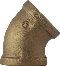 Midland Metal 44187 45 deg Elbow, 1-1/2 in FPT x 1-1/2 in FPT, Bronze