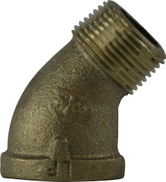 Midland Metal 44202LF 45 deg Street Elbow, 3/8 in MPT x 3/8 in FPT, Bronze