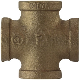 Midland Metal 44393 Pipe Cross, 1/2 in FPT x 1/2 in FPT x 1/2 in FPT x 1/2 in FPT, Bronze