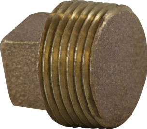 Midland Metal 44676 Solid Square Head Plug, 1-1/4 in MPT, Bronze