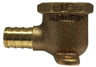 Midland Metal 44845LF 90 deg Drop Ear Elbow, 1/2 in FIP x 1/2 in PEX, Bronze