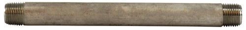 Midland Metal 48007 Welded Pipe Nipple, 1/8 in MPT x 1/8 in MPT, 4 in L, Stainless Steel, SCH 40 Schedule