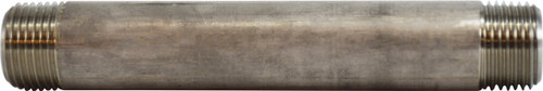 Midland Metal 48046 Welded Pipe Nipple, 3/8 in MPT x 3/8 in MPT, 4 in L, Stainless Steel, SCH 40 Schedule