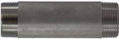 Midland Metal 49145 Welded Pipe Nipple, 1-1/2 in MPT x 1-1/2 in MPT, 4 in L, Stainless Steel, SCH 40 Schedule
